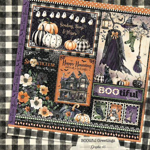 Graphic 45 - Bootiful Greetings - Signature Cut-apart