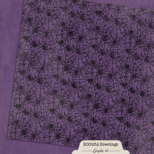 Graphic 45 - Bootiful Greetings - Potion Purple Pattern & Solid Sheet