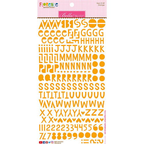 **Bella Blvd - Florence Alphabet Stickers - Orange