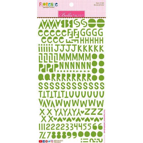 **Bella Blvd - Florence Alphabet Stickers - Guacamole