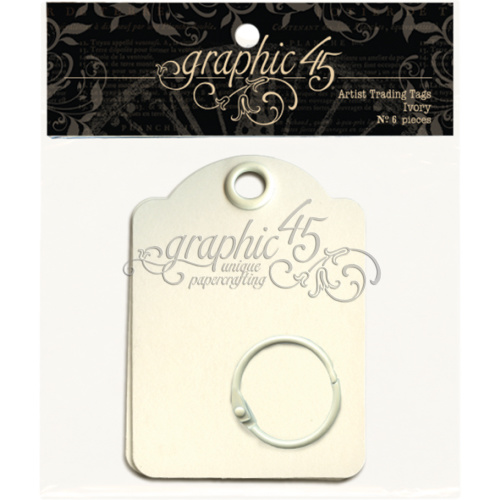 Graphic 45 - Staples - Artist Trading Tags - Ivory