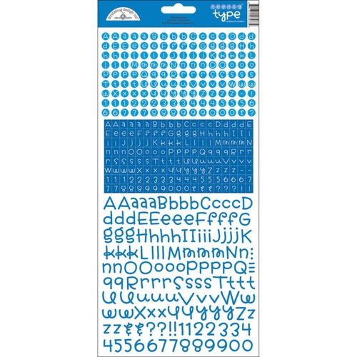 **Doodlebug - Teensy Type Cardstock Alpha Stickers - Blue Jean