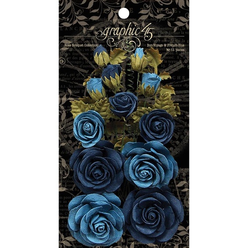 Graphic 45 - Staples - Rose Bouquet - Bon Voyage & French Blue Flowers