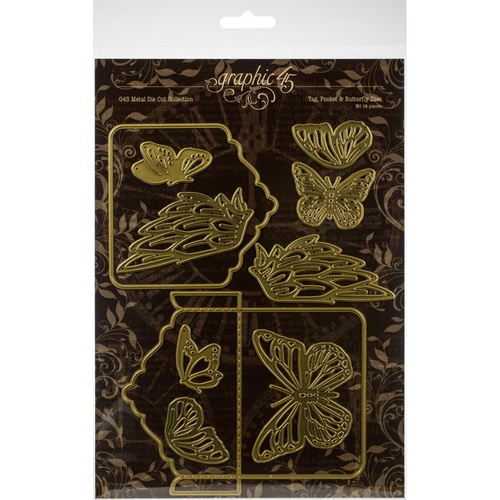 Graphic 45 - Staples - Tag, Pocket & Butterfly Metal Dies