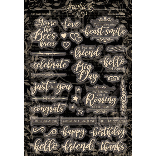 Graphic 45 - Staples - Cling Stamp - Sentiment
