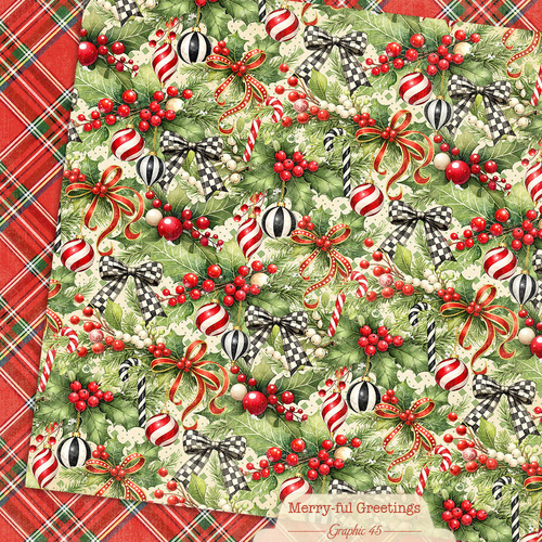 Graphic 45 - Merry-ful Greetings - Holly & Bows