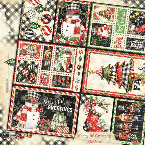 Graphic 45 - Merry-ful Greetings - Journaling Cut-apart
