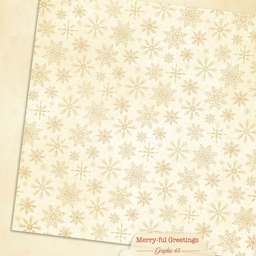 Graphic 45 - Merry-ful Greetings - Winter White Pattern & Solid Sheet
