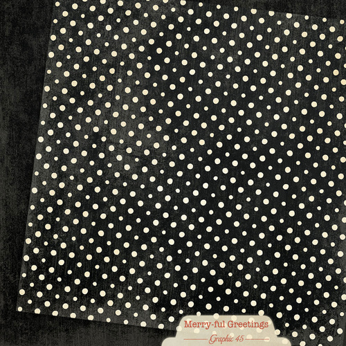 Graphic 45 - Merry-ful Greetings - Charcoal Black Pattern & Solid Sheet