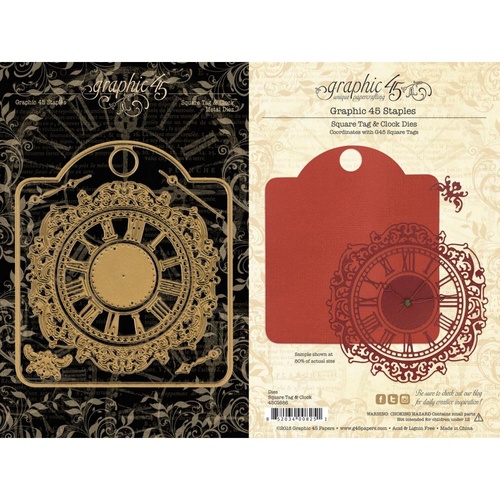 Graphic 45 - Staples - Square Tag & Clock Dies