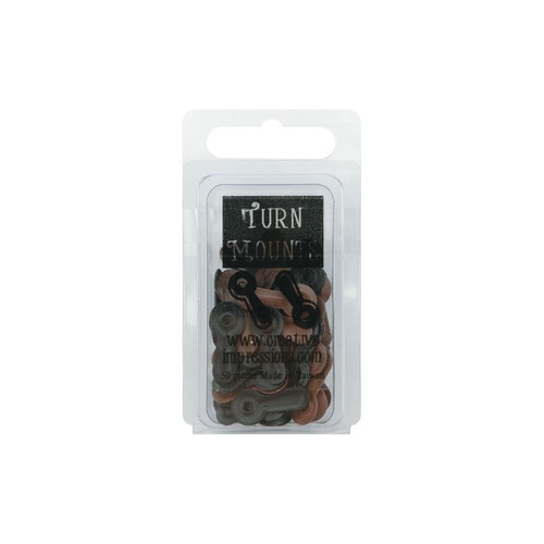Creative Impressions - Matte Black & Brown Metal Turn Mounts (50)