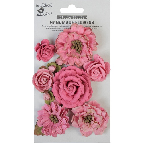 Little Birdie - Lolita Paper Flowers 7/Pkg - Rosy Note