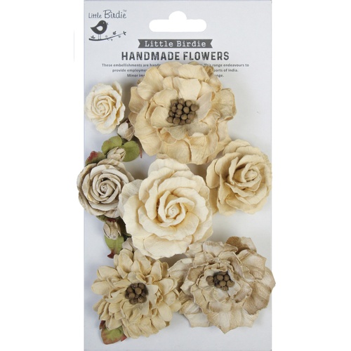 Little Birdie - Lolita Paper Flowers 7/Pkg - Ivory Pearl