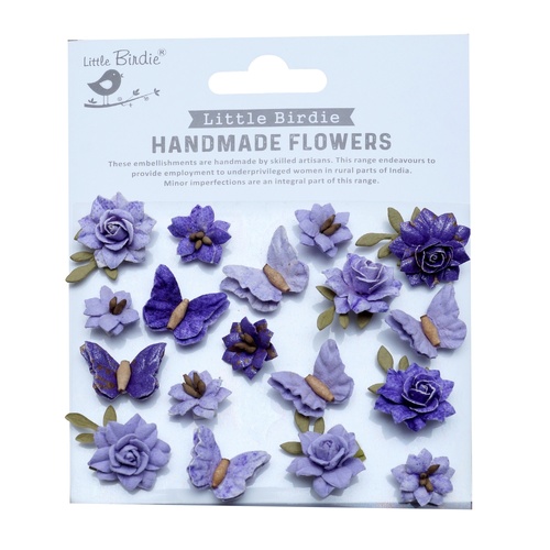 Little Birdie - Cloria Paper Flowers 18/Pkg - Lavender Whisper