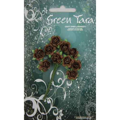 Green Tara - 1.5cm Roses - Brown