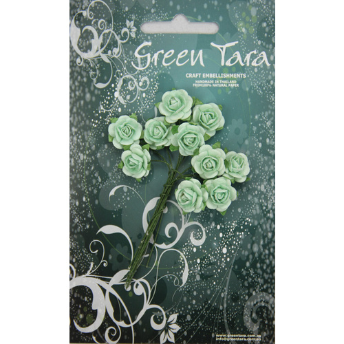 1.5cm Roses - Mint