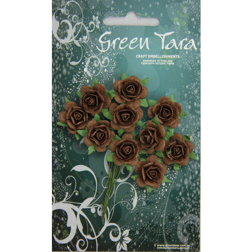 2cm Roses - Brown
