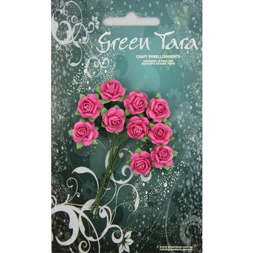 Green Tara - 2cm Roses - Hot Pink
