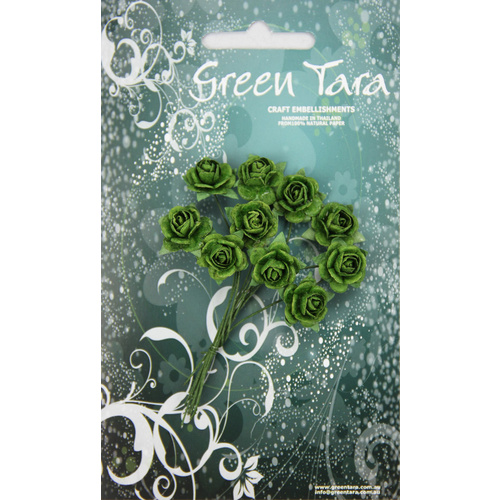Green Tara - 1.5cm Roses - Green