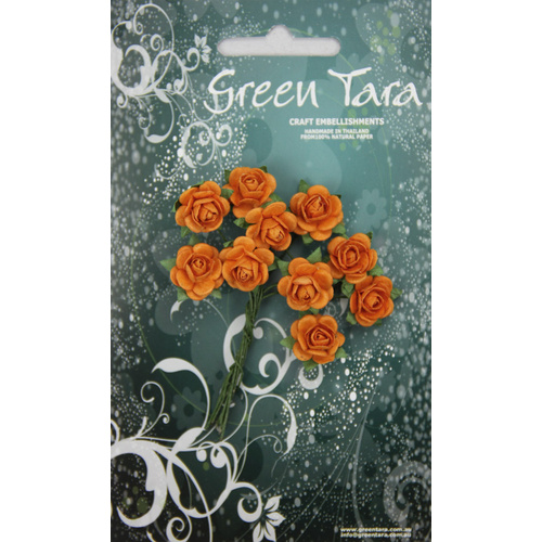 Green Tara - 1.5cm Roses - Orange
