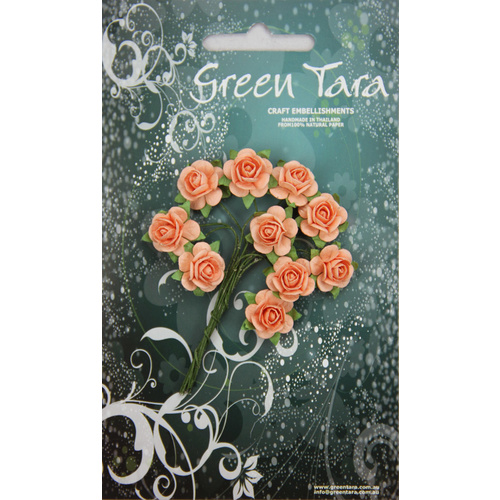 Green Tara - 1.5cm Roses - Peach