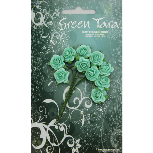 Green Tara - 1.5cm Roses - Aqua