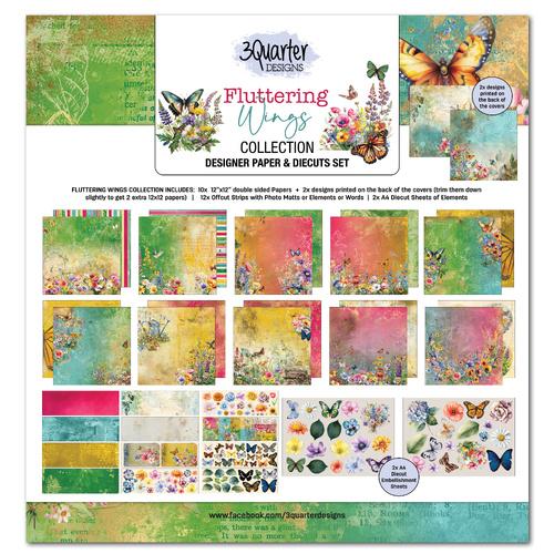 3Quarter Designs - Fluttering Wings - 12x12 Collection