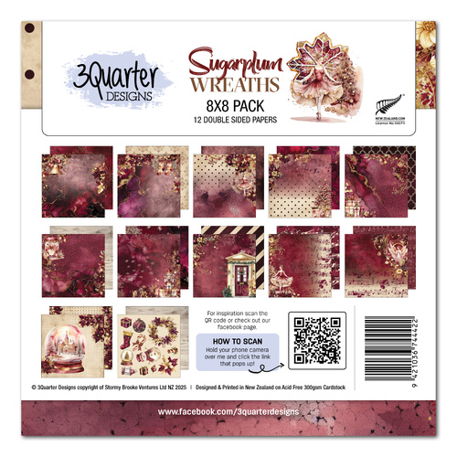 3Quarter Designs - Sugarplum Wreath - 8x8 Pack