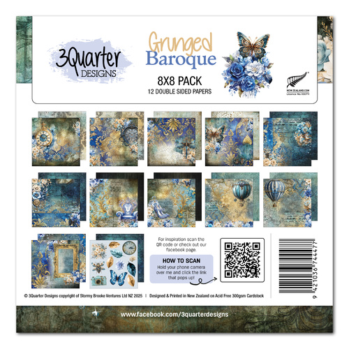 3Quarter Designs - Grunged Baroque - 8x8 Pack