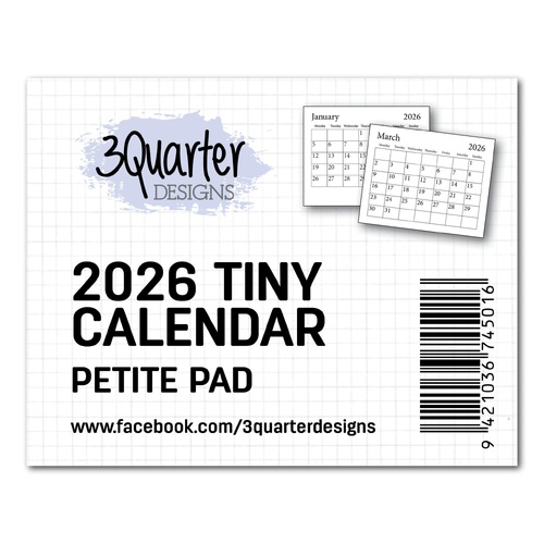 3Quarter Designs - 2026 Tiny Calendar Petitie Pad
