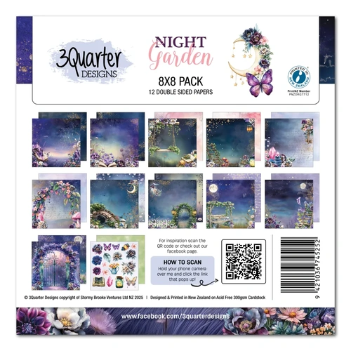 3Quarter Designs - Night Garden - 8x8 Pack