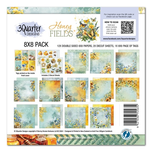 3Quarter Designs - Honey Fields - 8x8 Pack