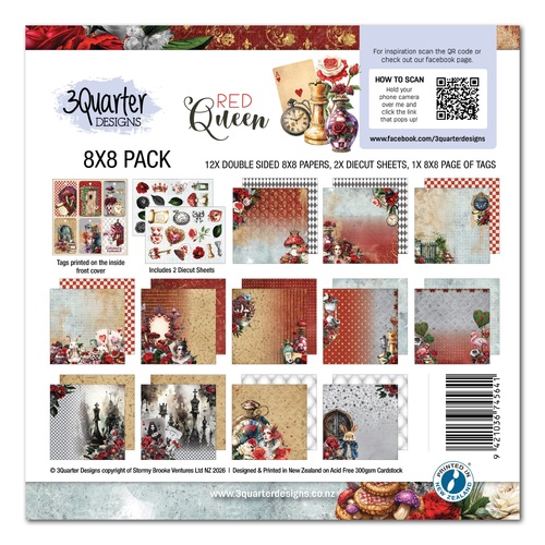 3Quarter Designs - Red Queen - 8x8 Pack