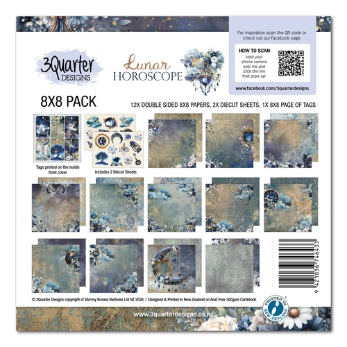 3Quarter Designs - Lunar Horoscope - 8x8 Pack