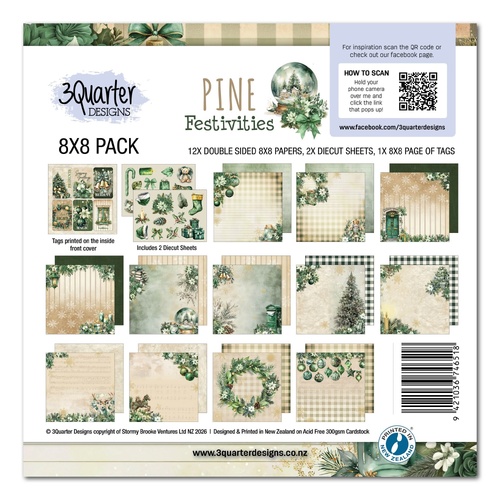 3Quarter Designs - Pine Festivites - 8x8 Pack