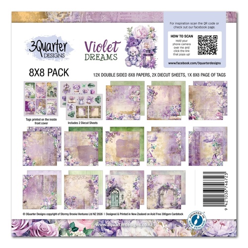 3Quarter Designs - Violet Dreams - 8x8 Pack