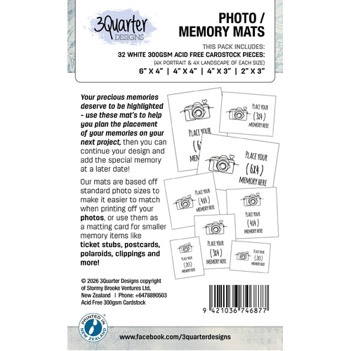 3Quarter Designs - Photo Memory Mats