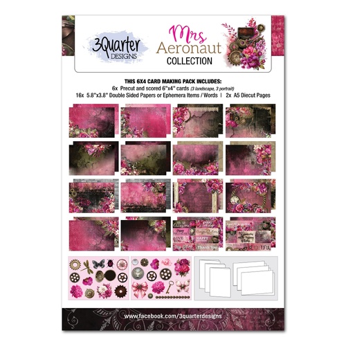 3Quarter Designs - Mrs Aeronaut - 6x4 Card Pack