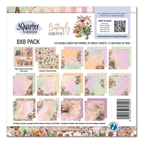 3Quarter Designs - Butterfly Grove - 8x8 Pack