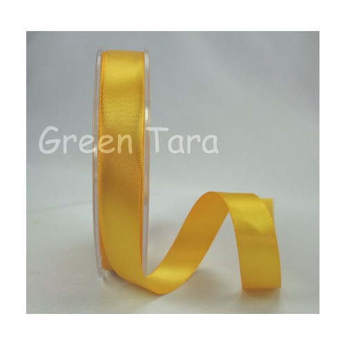 Green Tara - 6mm Double Sided Satin Ribbon - Yellow