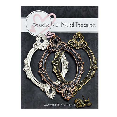 Studio 73 - Metal Treasures - Tricolour Ornate Oval Frames