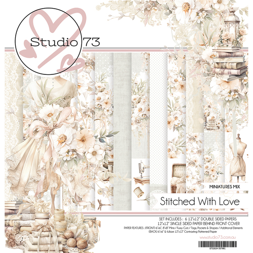 Studio 73 - Stitched With Love Miniatures Mix - 12x12 Collection Set