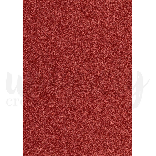 Uniquely Creative - A4 Glitter Cardstock - Red