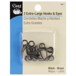 Dritz - Extra-Large Hooks & Eyes - Black