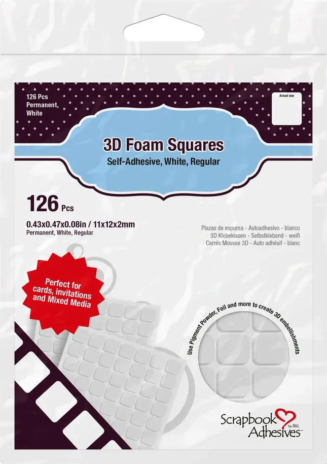 3D Foam Squares Regular - White