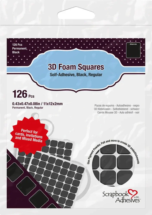 3D Foam Squares Regular - Black