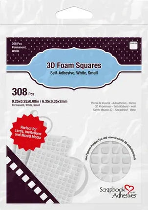 3D Foam Squares Small - White