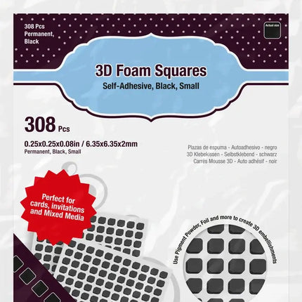 3D Foam Squares Small - Black
