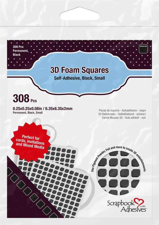 3D Foam Squares Small - Black
