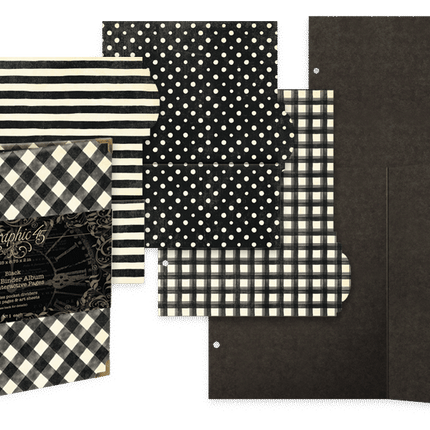 Graphic 45 - Check Binder Album with Interactive Pages — Black